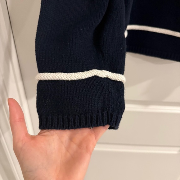 Vintage Liz Claiborne Anchor Nautical Knit Pullover Sweater-Navy Blue - Picture 6 of 12
